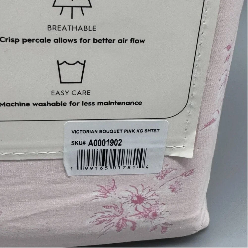 NEW 4pc Laura Ashley Pink Floral KING Sheet Set VICTORIAN BOUQUET Cottage Chic